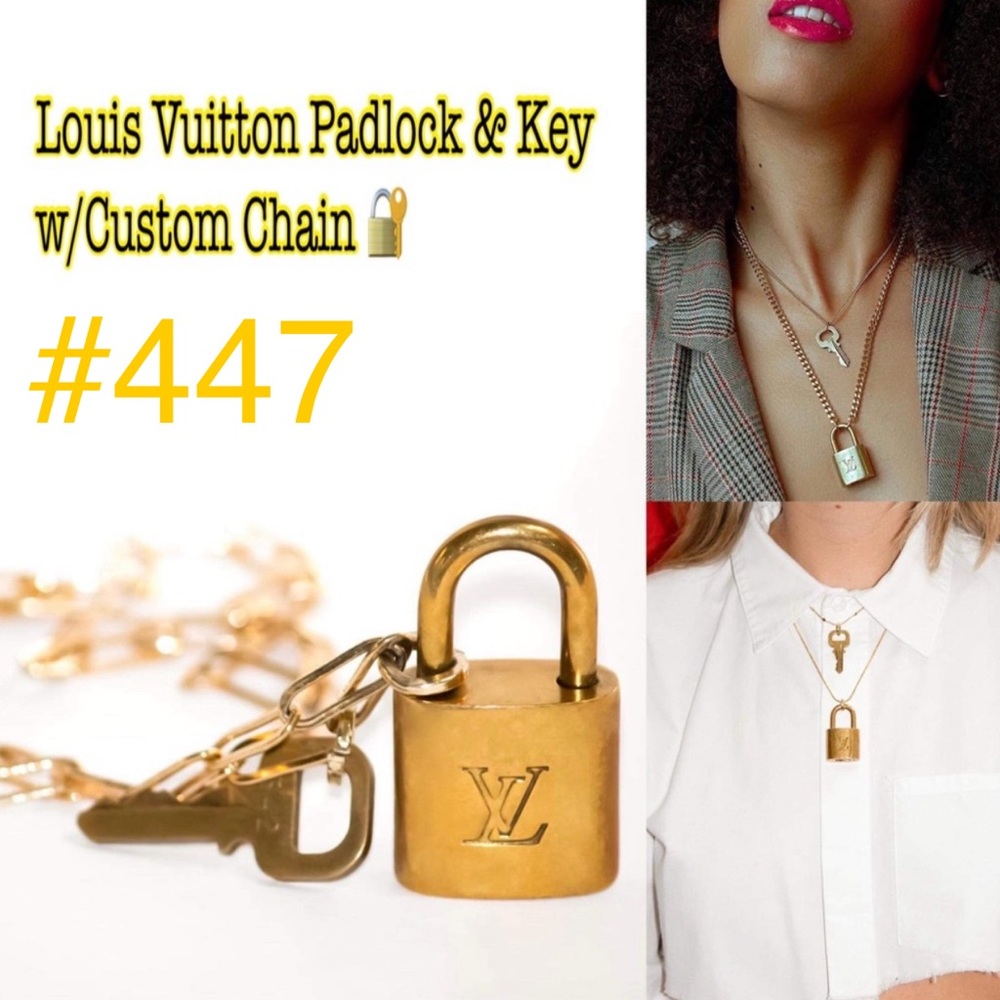 💋4️⃣4️⃣7️⃣🍒AUTHENTIC Louis Vuitton Padlock+one key Comes with Custom Necklace